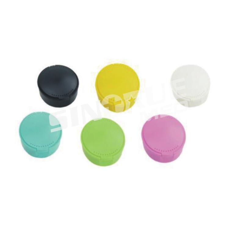 Yellow Pink White Blue 77X69X25mm ABS Round Denture Box