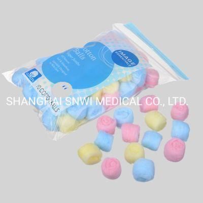 100% Cotton Medical Surgical Disposable Products Colorful Absorbent Cotton Ball