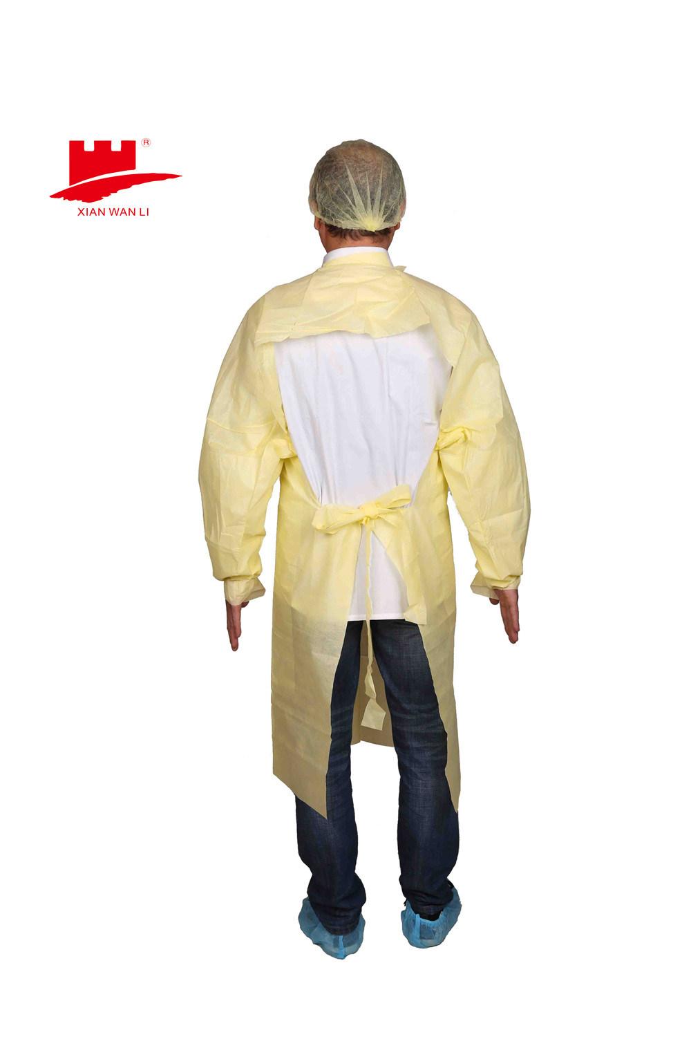 Disposable AAMI Level 2 Over-The-Head Yellow SMS Isolation Gown