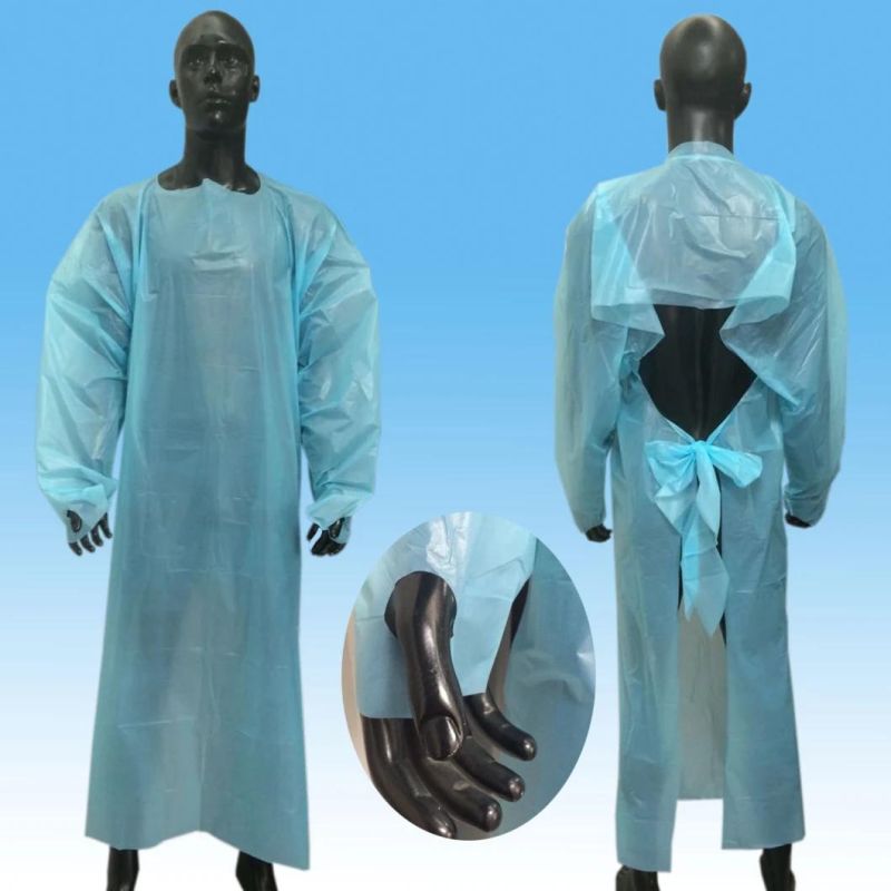 Thumb Loop Surgical Disposable Waterproof Isolation CPE Gown