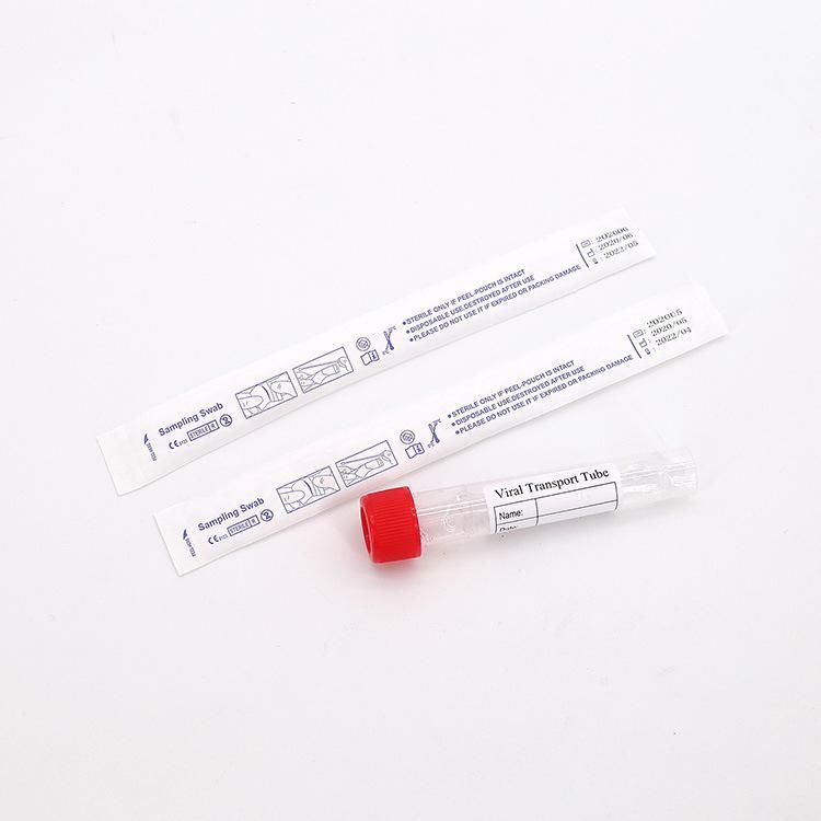 Disposable Activated Sample Tubes Virus Test Kit Viral Sampling Tube Throat Nylon Flocked Swab