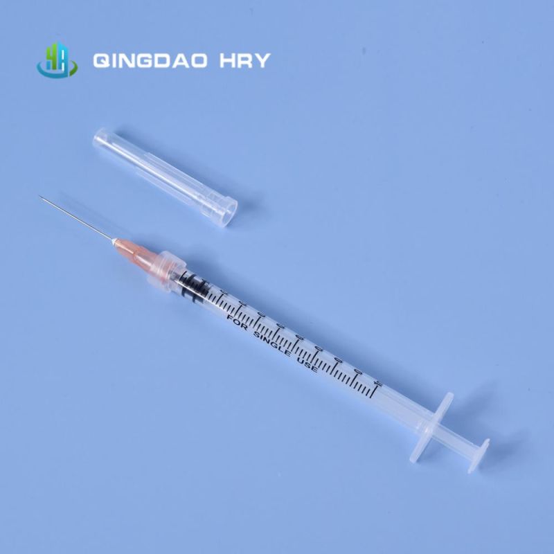 1ml Luer Lock 3 Part Medical PP Disposable Syringe with Needle Fast Delivery