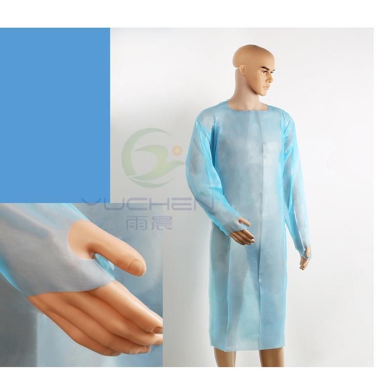Disposable Isolation CPE Plastic Gown 50gram/PC Factory Direct Sale