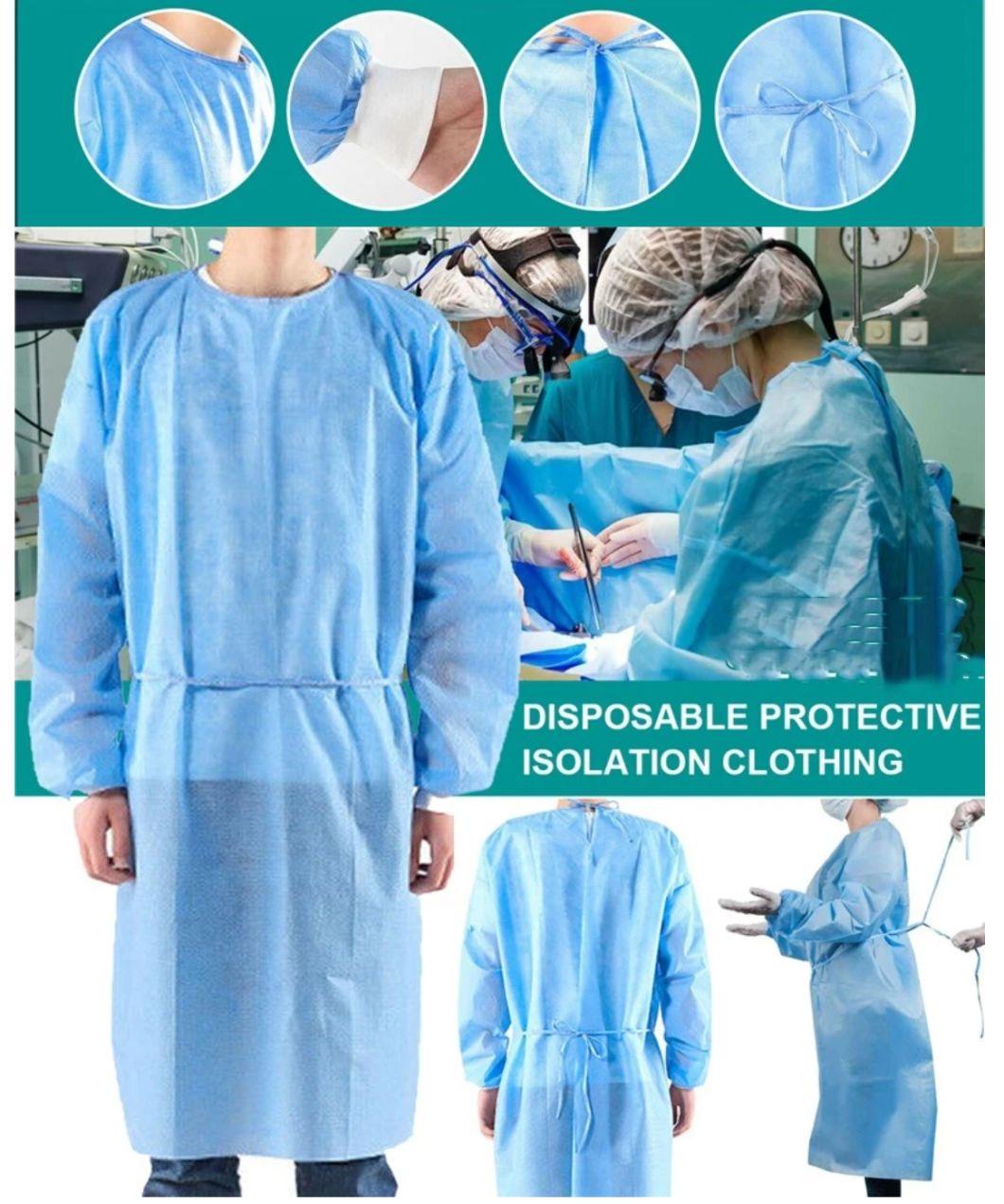 Disposable Protective AAMI Level 1 2 3 Nonwoven Fabric Fluid Resistant Isolation Gown