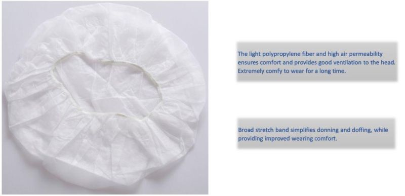 Best Selling Disposable PP Non Woven Bouffant Cap with Machine Made for Personal Care