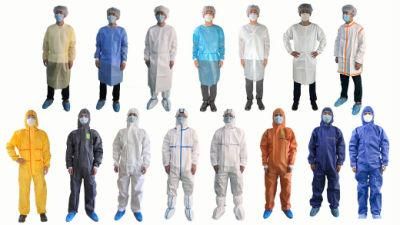 PPE Body Isolation Protection Hooded Disposable White Nonwoven En14126 Coverall OEM Service