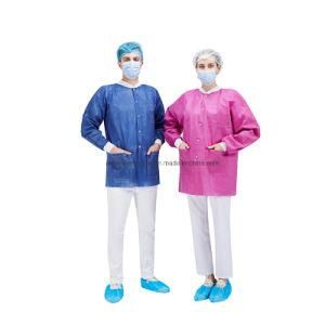 PP Non Woven Disposable Visitor Hospital Uniform Lab Coat Non-Woven Work Gown Doctor