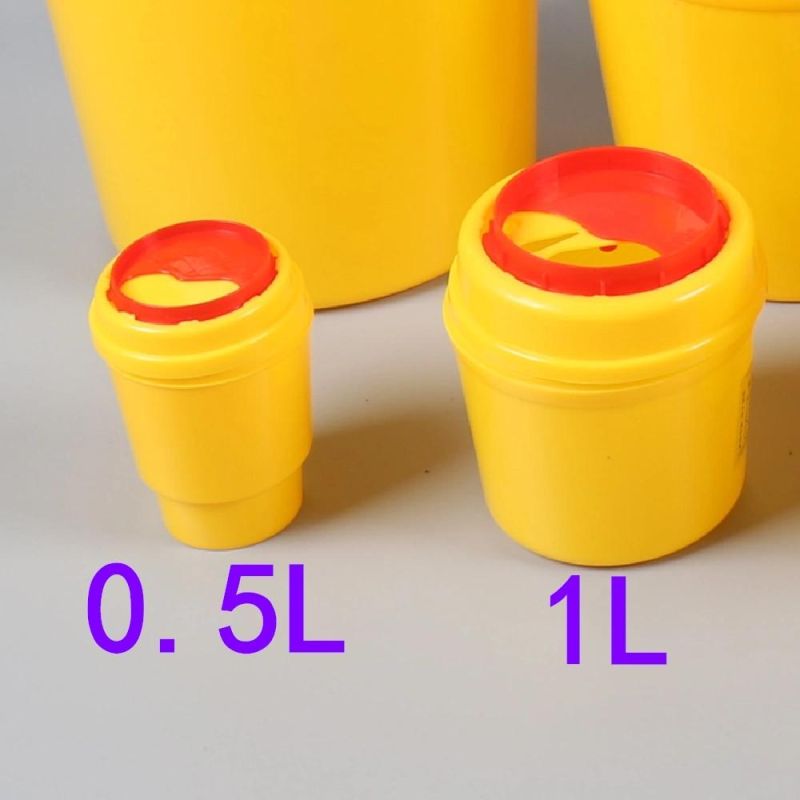 0.5L Round Disposable Medical Waste Needle Storage Safety Sharp Container