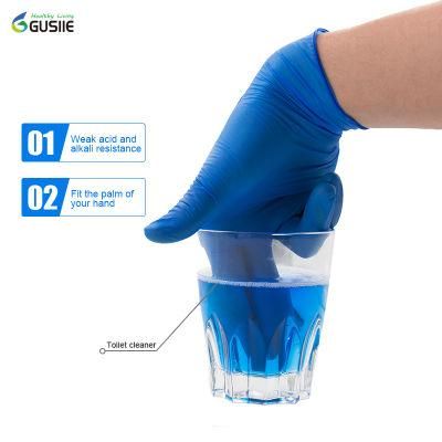 Blue Disposable Medical Nitrile Gloves Powder Free Large Gloves