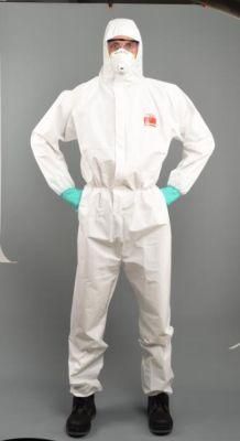 No Logo Printing Konzer White Chemical Protective Clothing Without Shoe Cover