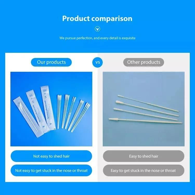 HD5 Medium Amies Wooden Dacron Transport Sample Sterile Flocked Cotton Swab Test Sticks