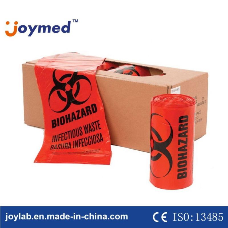 Heavy Duty Red PE Plastic Biohazard Garbage Biohazard Medical Waste Bag