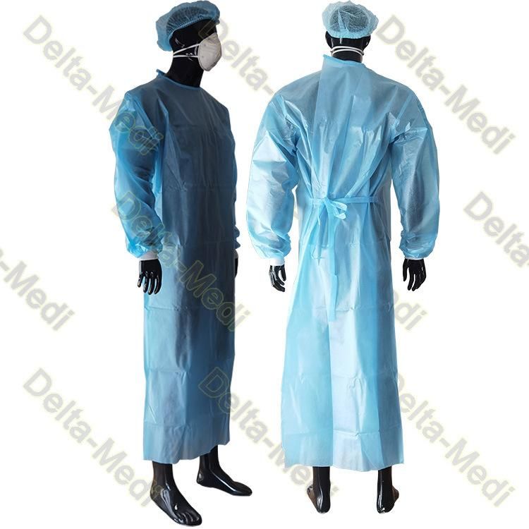 AAMI Level 2 Level 3 PP Coated PE Film Disposable Isolation Gown