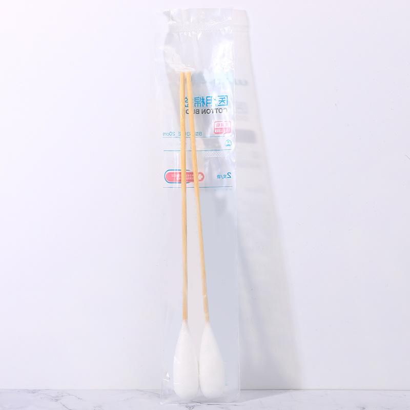 Medical Supplies Disposable Bamboo Stick Cotton Gynecology Swab Round