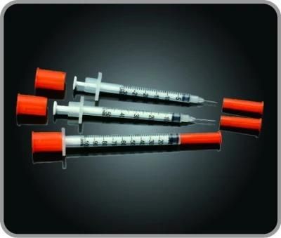 Disposable Medical Cap with Fixed Needle Insulin Syringe