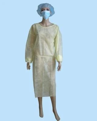 Universal Size Lightweight Disposable Yellow Isolation Gown