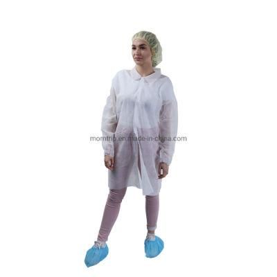 White Non Woven Polypropylene Science Protective Disposable Lab Coat