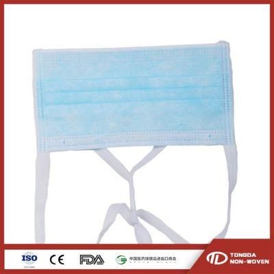 OEM Customized Tie-on Disposable 3 Ply Surgical Face Mask with Stamped Logo