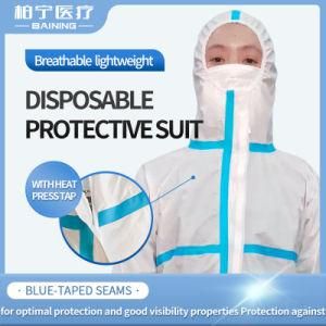 Protective Clothing Sterile Isolation Chemical Disposable Medical Virus Coverall Clothing Labour Protection Appliance PP+PE SMS Surgical Gowns