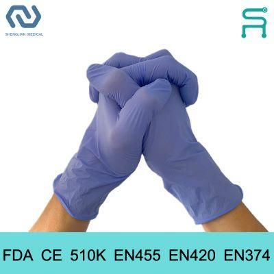 CE En455 En420 Powder Free Disposable Nitrile Examination Gloves
