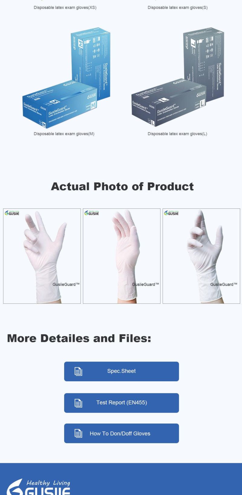 Natural Latex Thickened Gloves Medical Examination Gloves Waterproof and Oil-Draining Gloves