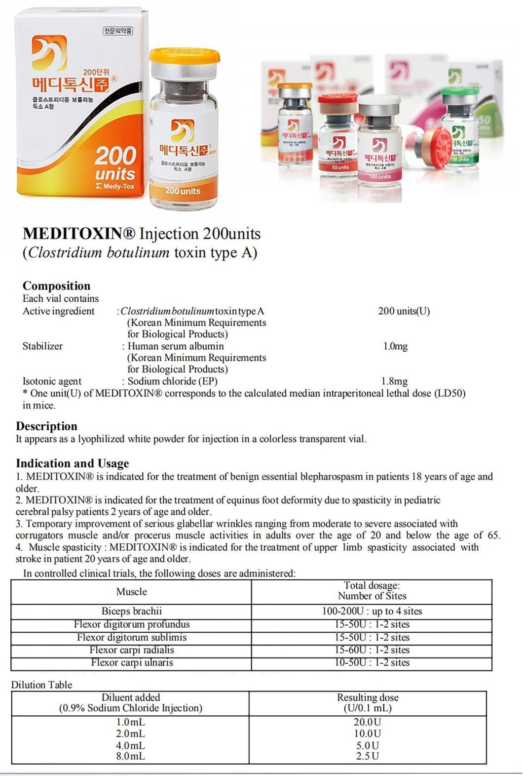 Innotox Botulax Meditoxin Nabota Rentox 50 Units100u 150u 200u Type