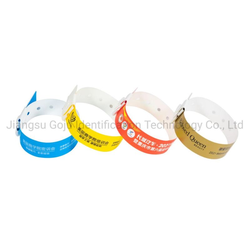 Goju Gj-8070 One-off Use L Shape Plastic Disposable Wristbands for Events