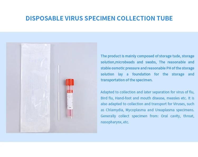 Medical Manufacturer Viral Transport Sampling Test Virus Preservation Tube