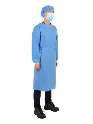 Factory Supplied Ultrosonic Seaming 45GSM Level 1 Isolation Gowns Non Woven Disposable