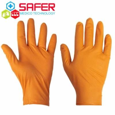 Nitrile Gloves with Diamond Patern for Industrial Work 8.0 Mil