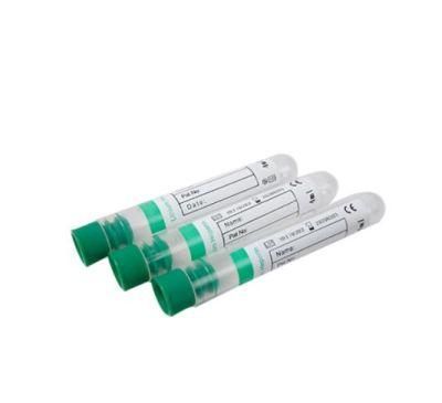 Medical Sterile Pet Green Lithium/Sodium Heparin Blood Collection Tube