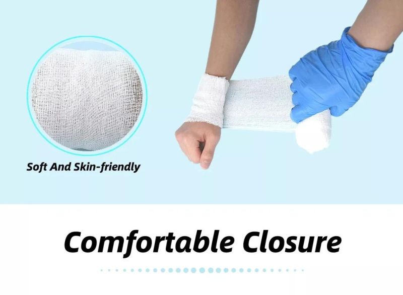 HD5 Absorbent Sterile Roll Compress Crinkle Cotton Fluff Bandage for Medical Care
