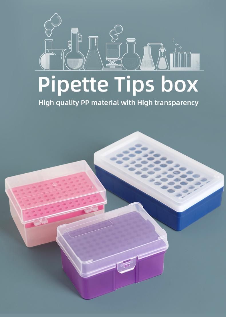 Plastic Pipette Tip Rack with Tip-Tray, Empty Box, 84 Wells