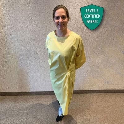 Fumo Exam Yellow Insulation Non Woven Medical Polypropylene Clean Room Level 2 Protective Disposable Surgical Gown