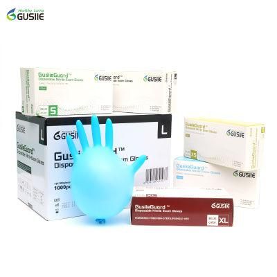 Disposable Nitrile Examination Gloves Powder Free White &Blue Nitrile Gloves