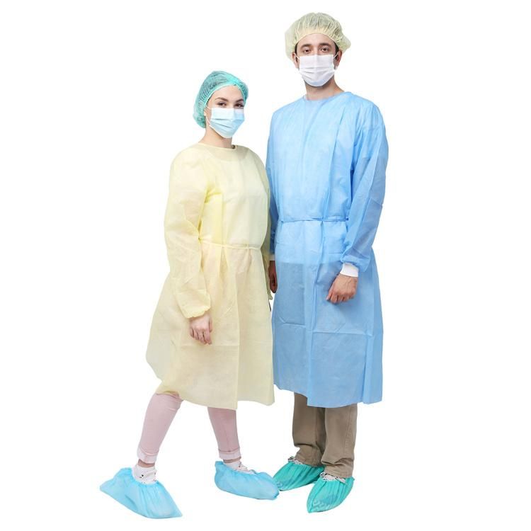 Yellow Visitor Non Woven Disposable Long Sleeve Isolation Cover Gown