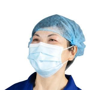 Adult Mask Nonwoven Light Blue Disposable Dental Face Mask 3ply Medical Facemask with Earloop