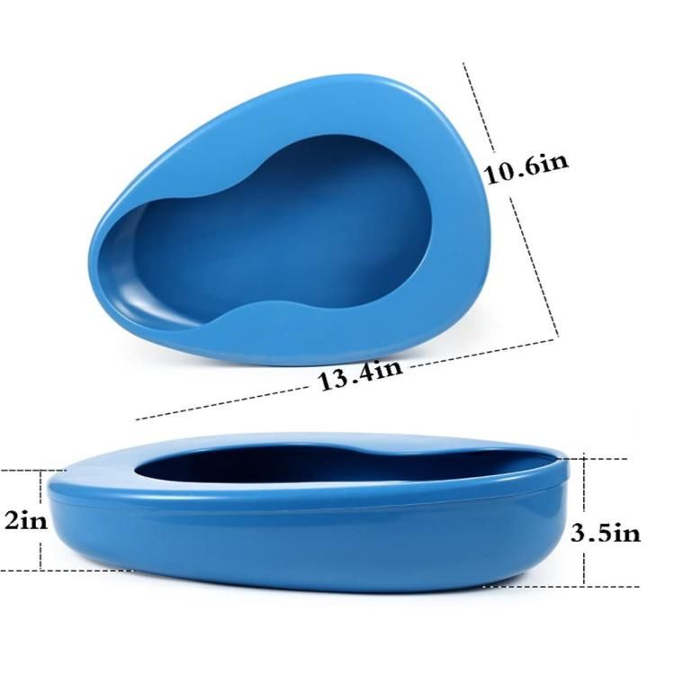 Bedpan for Women Men Elderly Female Male Bedridden Patient Hospital Home Bed Pan Emergency Device (Blue)