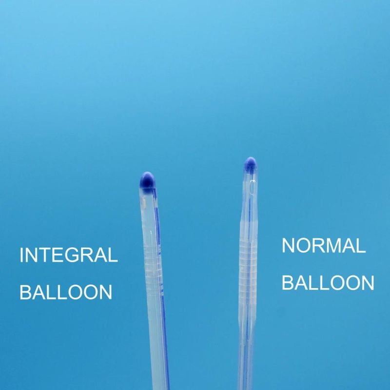 Round Tipped Urethral Use Integrated Flat Balloon Silicone Foley Catheter with Unibal Integral Balloon Technology