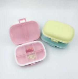 Multicolor Food Contact Grade Portable Plastic vitamin Seal Box Two Layer 8 Cells Pill Box