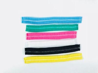 Colorful Double Elastic Non Woven Clip Cap Disposable Mob Caps Disposable Pleated Hair Net Doctor Caps