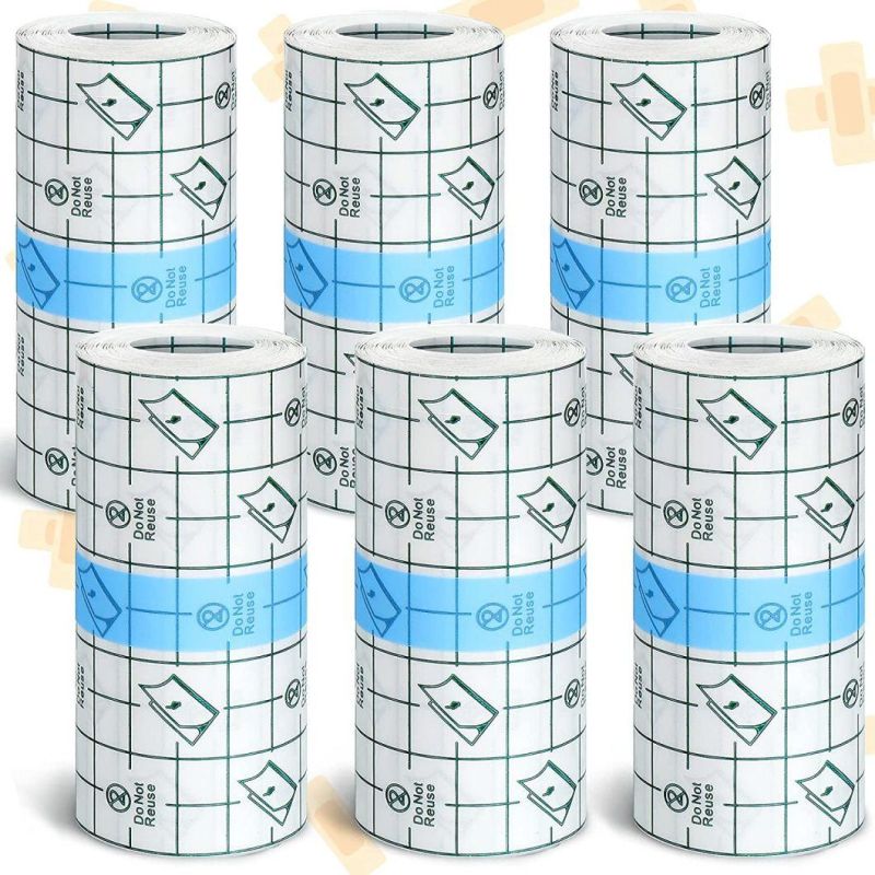 50 Pieces Transparent Stretch Adhesive Bandage Waterproof Transparent Film Dressing Bandages 4 X 4.75 Inches Clear Adhesive