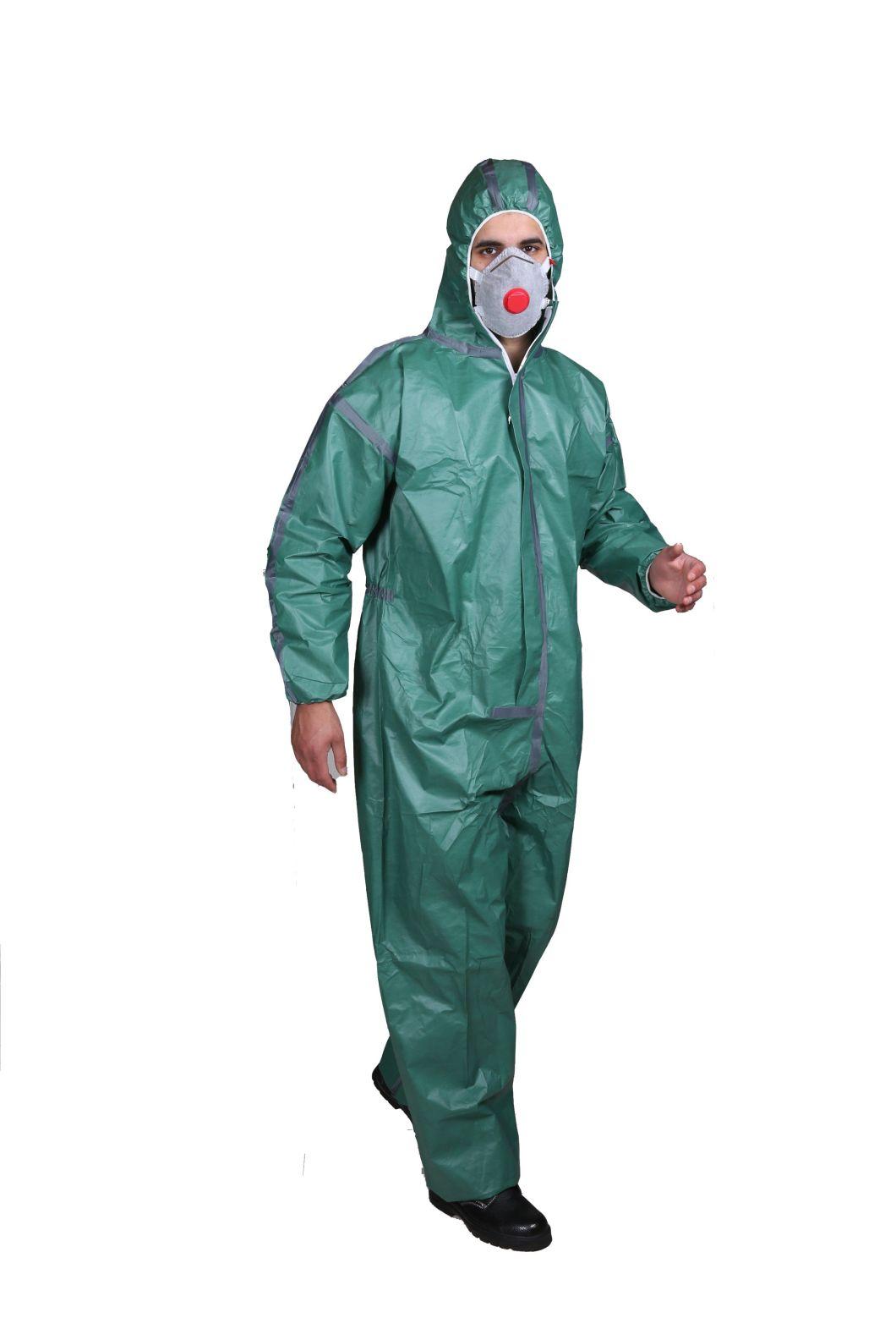En 14126 Disposable Hot Sale Disposable Microporous PP+Sf Coverall Suit Working Suit Type 456 Coverall