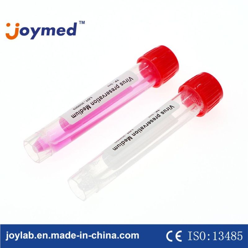 Sheet Cotton Swab Synthetic Fiber Hygienic Preservation Sampling Virus Transport Tube 10ml