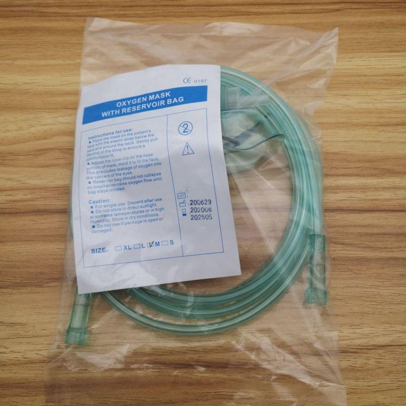 CE&ISO Certificated Medical Disposable Non-Rebreathing Oxygen Face Mask with Reservoir Bag