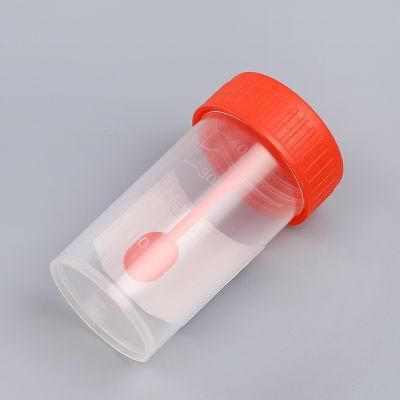 High Standard Plastic Stool Urine Collection Container with Spoon
