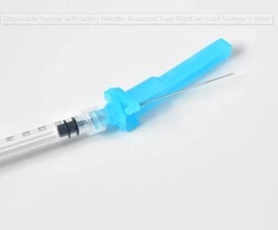 Disposable Medical Hypodermic Safety Syringe with/Without Needle for Injection, Manual Retractable