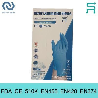 Better Quality and Price 510K En455 Powder Free Disposable Nitrile Gloves
