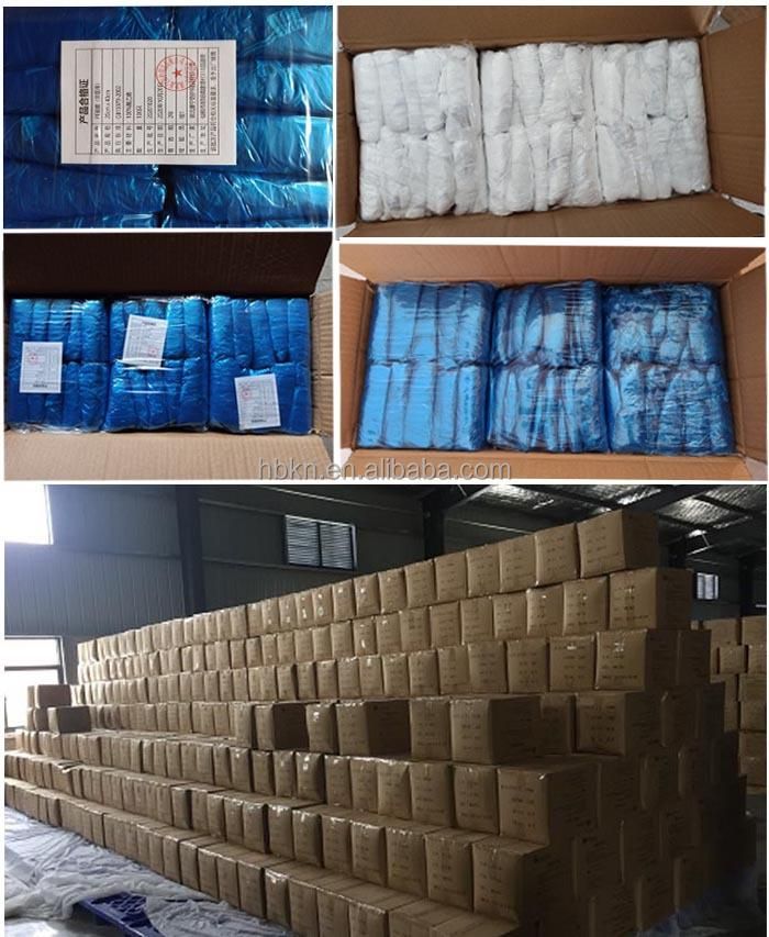 Bulk Production Hospital Clean Room CPE Half Laminated Anit-Ebola Hand Made Antiskid Indoor Shoe Covers
