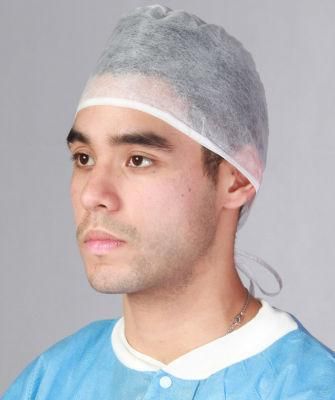 Disposable Non Woven SMS Medical Bouffant Doctor Cap Elastic Disposable Cheap Surgical Caps